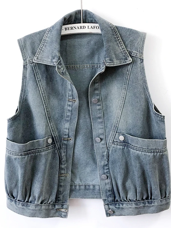 Retro European Sle Women's ort Denim Vest Spring Autumn New Model Large ket Svel Jaet Trendy Collar
Retro European Sle Women's ort Denim Vest Spring Autumn New Model Large ket Svel Jaet Trendy Collar