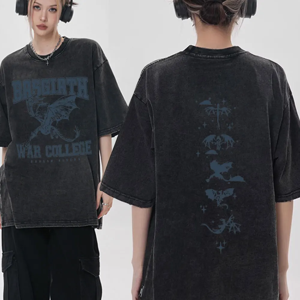 Fourth Wing Graphic Print T-shirt Men Basgiath War College Dragon Rider Fashion Vintage Washing T Shirt Unisex Streetwear Tops
Fourth Wing Graphic Print T-shirt Men Basgiath War College Dragon Rider Fashion Vintage Washing T Shirt Unisex Streetwear Tops