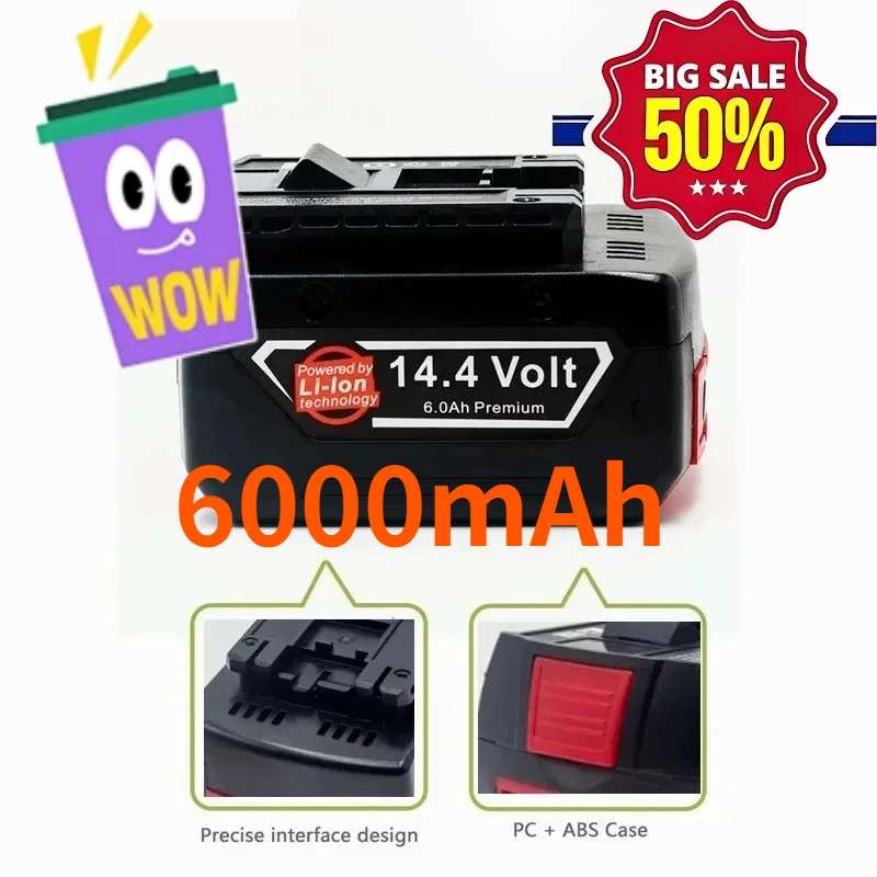 14.4V 6Ah Li-ion Battery for Bosch BAT609 BAT609G BAT618 BAT618G AL1860CV AL1814CV AL1820CV High Quality Vacuum Cleaner Battery
14.4V 6Ah Li-ion Battery for Bosch BAT609 BAT609G BAT618 BAT618G AL1860CV AL1814CV AL1820CV High Quality Vacuum Cleaner Battery