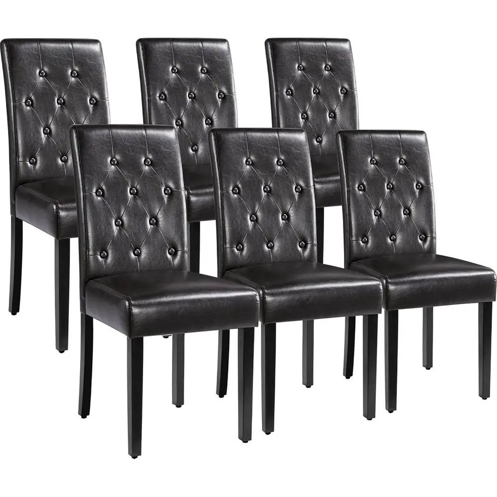 Dining Chairs Set o 6 ern Style aux Leather Dining Room Chairs with Solid Wood Legs and Button Tuted Padded or Home Kitchen, Bro
Dining Chairs Set o 6 ern Style aux Leather Dining Room Chairs with Solid Wood Legs and Button Tuted Padded or Home Kitchen, Bro