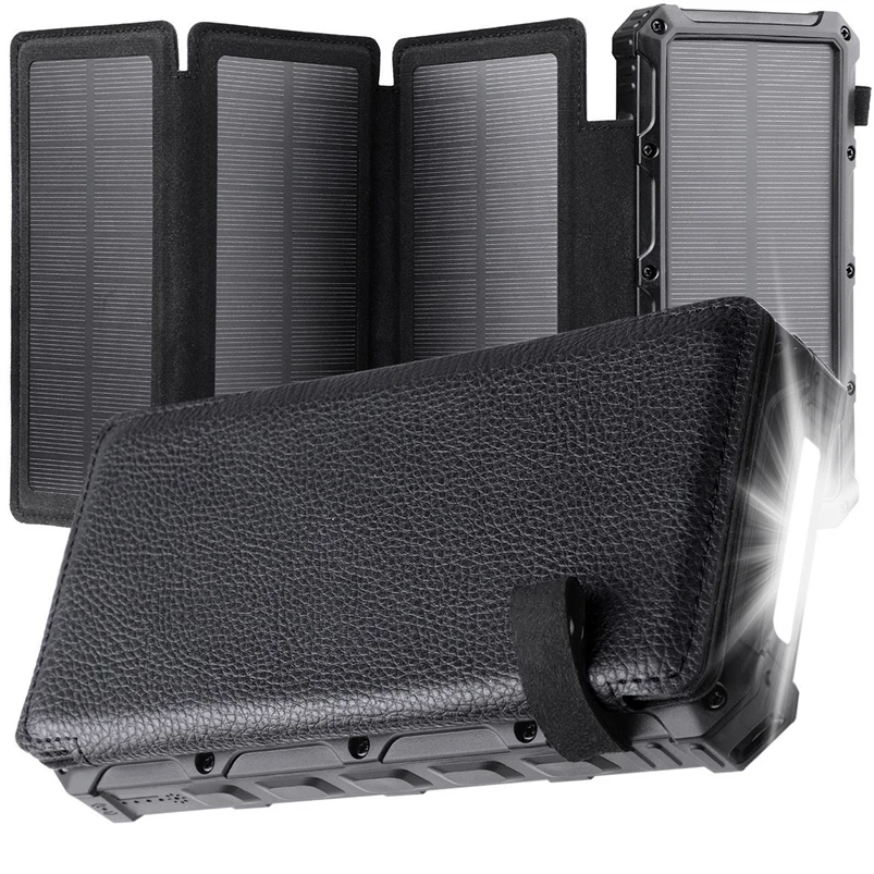 Solar Power Bank 20000mAh with 4 Solar Panels Waterproof Folding Powerbank For iPhone 17 Samsung Xiaomi Huawei External Battery
Solar Power Bank 20000mAh with 4 Solar Panels Waterproof Folding Powerbank For iPhone 17 Samsung Xiaomi Huawei External Battery