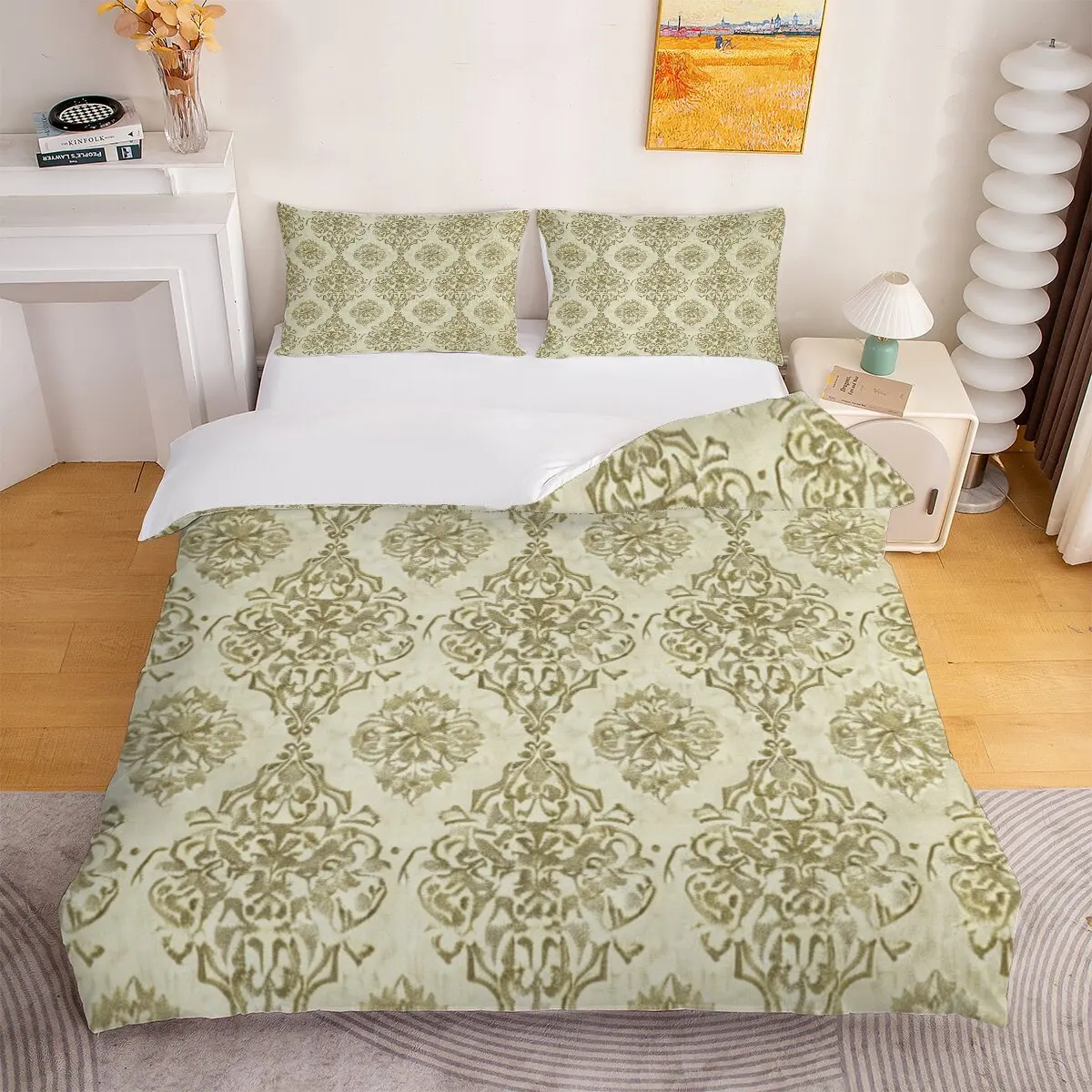 Gold floral pattern Down comforter set large size vintage floral wallpaper Room decoration bedding set
Gold floral pattern Down comforter set large size vintage floral wallpaper Room decoration bedding set