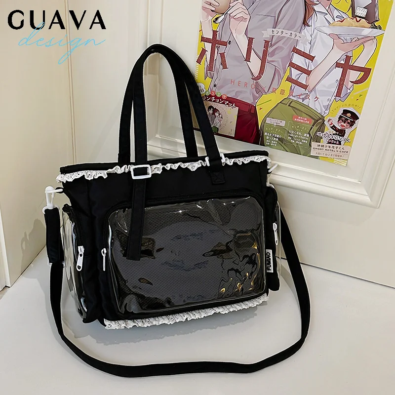 Girls Large Capacity Kawaii Itabag Japanese Transparent Jk Shoulder Crossbody Bags Gift For Friends Teenage School Bags 
Girls Large Capacity Kawaii Itabag Japanese Transparent Jk Shoulder Crossbody Bags Gift For Friends Teenage School Bags