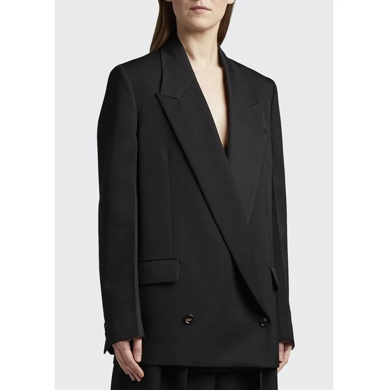 New Silhouette Suit Female Office Lady Double Breasted Solid Color Suit Collar Coat Womens Tops And Blouses Black Jacket Blazer
New Silhouette Suit Female Office Lady Double Breasted Solid Color Suit Collar Coat Womens Tops And Blouses Black Jacket Blazer