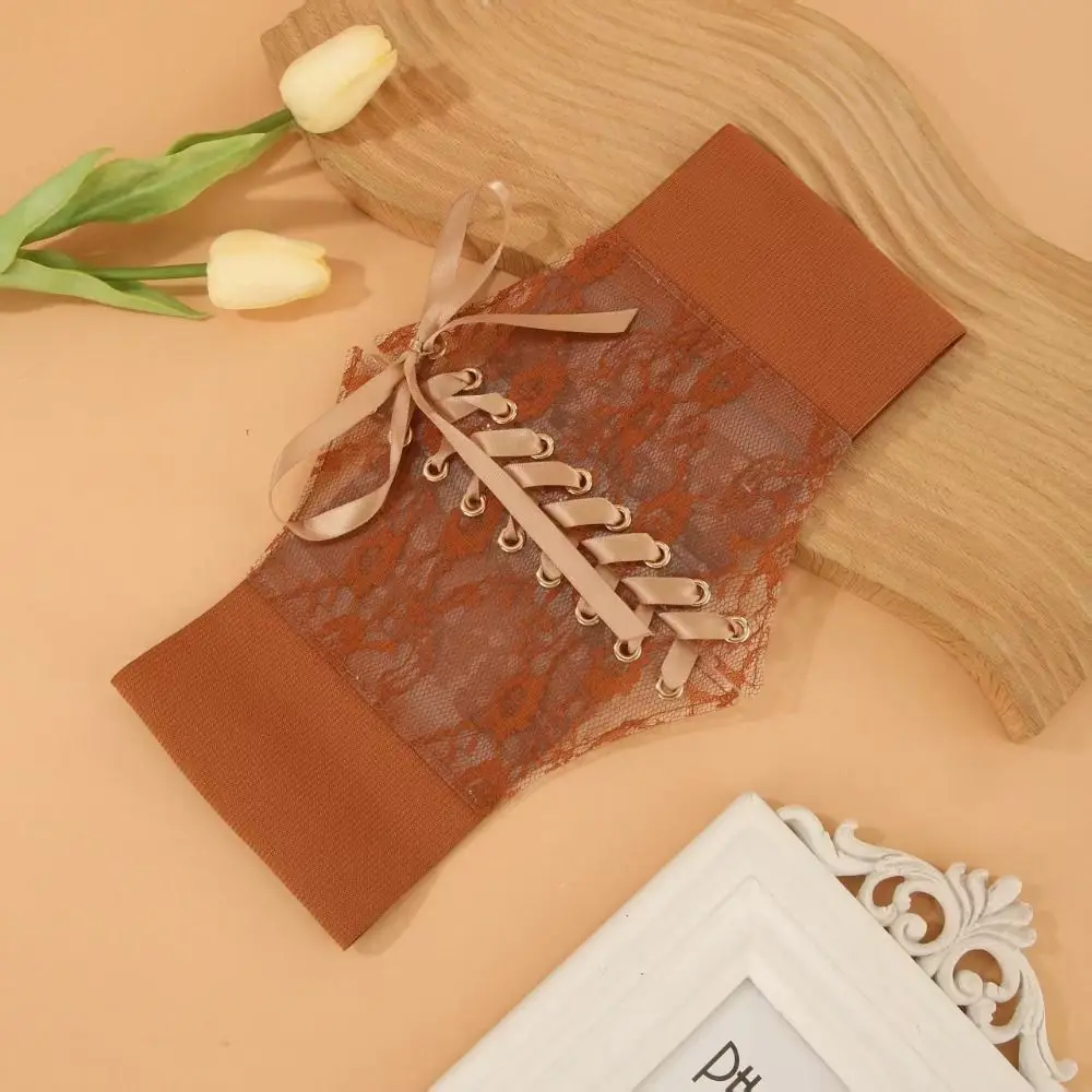 Flower Embroidery Lace-up Corset Belt Transparent Lace Wide Lace Elastic Waistband Stretchy Elastic Punk Style
Flower Embroidery Lace-up Corset Belt Transparent Lace Wide Lace Elastic Waistband Stretchy Elastic Punk Style