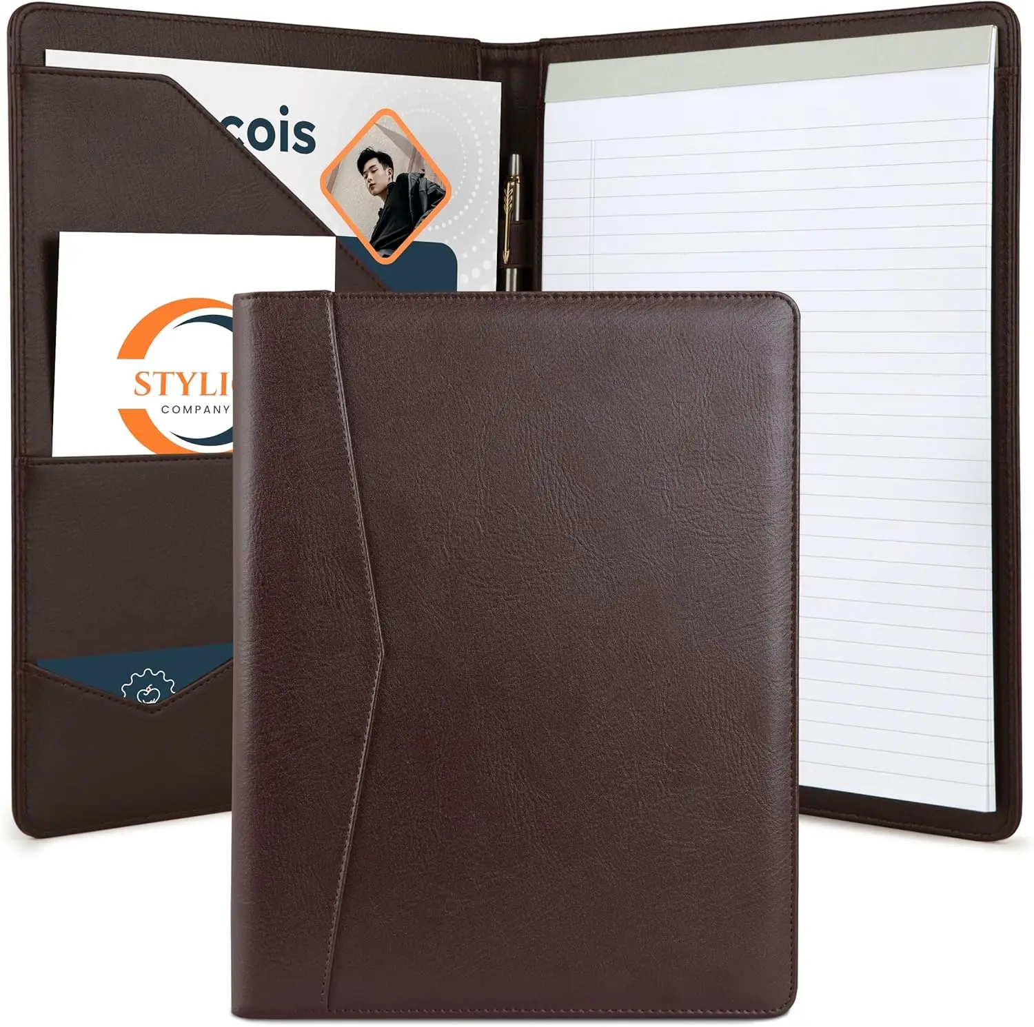 Faux Leather Padfolio with Notepad for Business Interviews, Documents & Cards
Faux Leather Padfolio with Notepad for Business Interviews, Documents & Cards