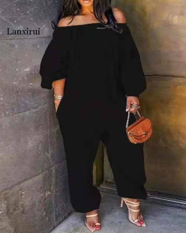 2022 New Fashion Female Off Shoulder Solid Color Lantern Sleeve Casual Loose Long Trousers Loungewear Women's Jumpsuit
2022 New Fashion Female Off Shoulder Solid Color Lantern Sleeve Casual Loose Long Trousers Loungewear Women's Jumpsuit
