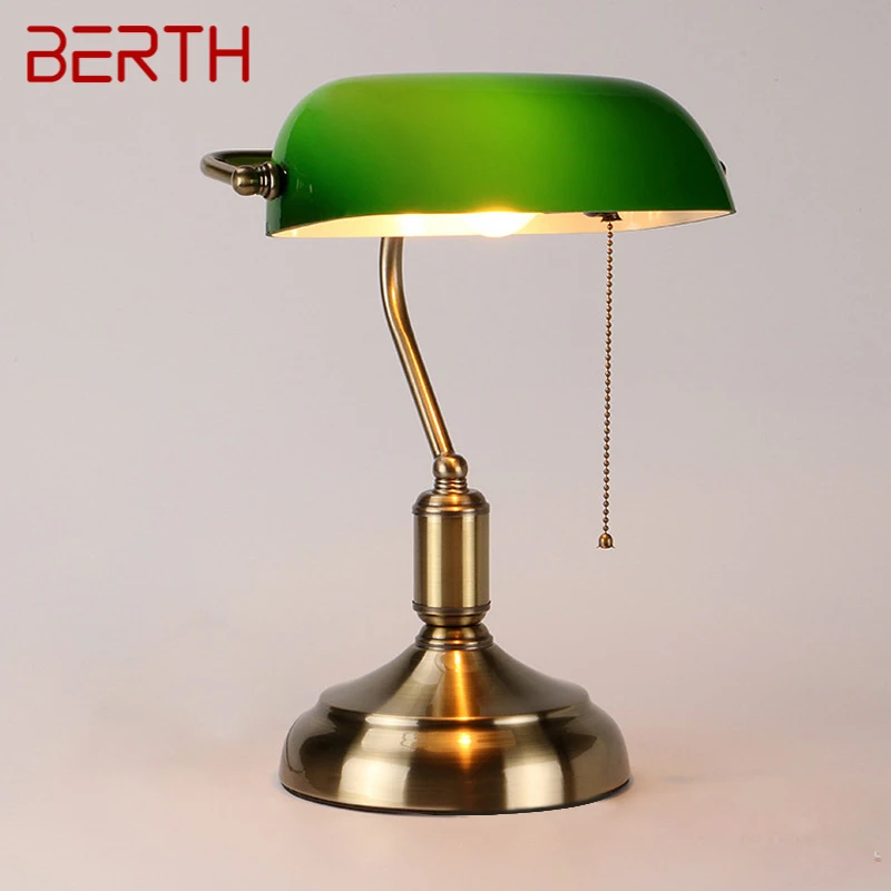 BERTH Classical Table Lamp Simple Design LED Green Glass Pull Switch Desk Light Decor for Home Living Room Bedroom Bedside
BERTH Classical Table Lamp Simple Design LED Green Glass Pull Switch Desk Light Decor for Home Living Room Bedroom Bedside
