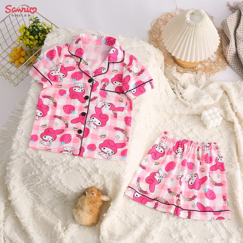 Sanrio Hello Kitty Kuromi Summer Children Pajamas Cinnamoroll My Melody Kids Set Short Sleeved Cartoon Clothing Set Loungewear
Sanrio Hello Kitty Kuromi Summer Children Pajamas Cinnamoroll My Melody Kids Set Short Sleeved Cartoon Clothing Set Loungewear