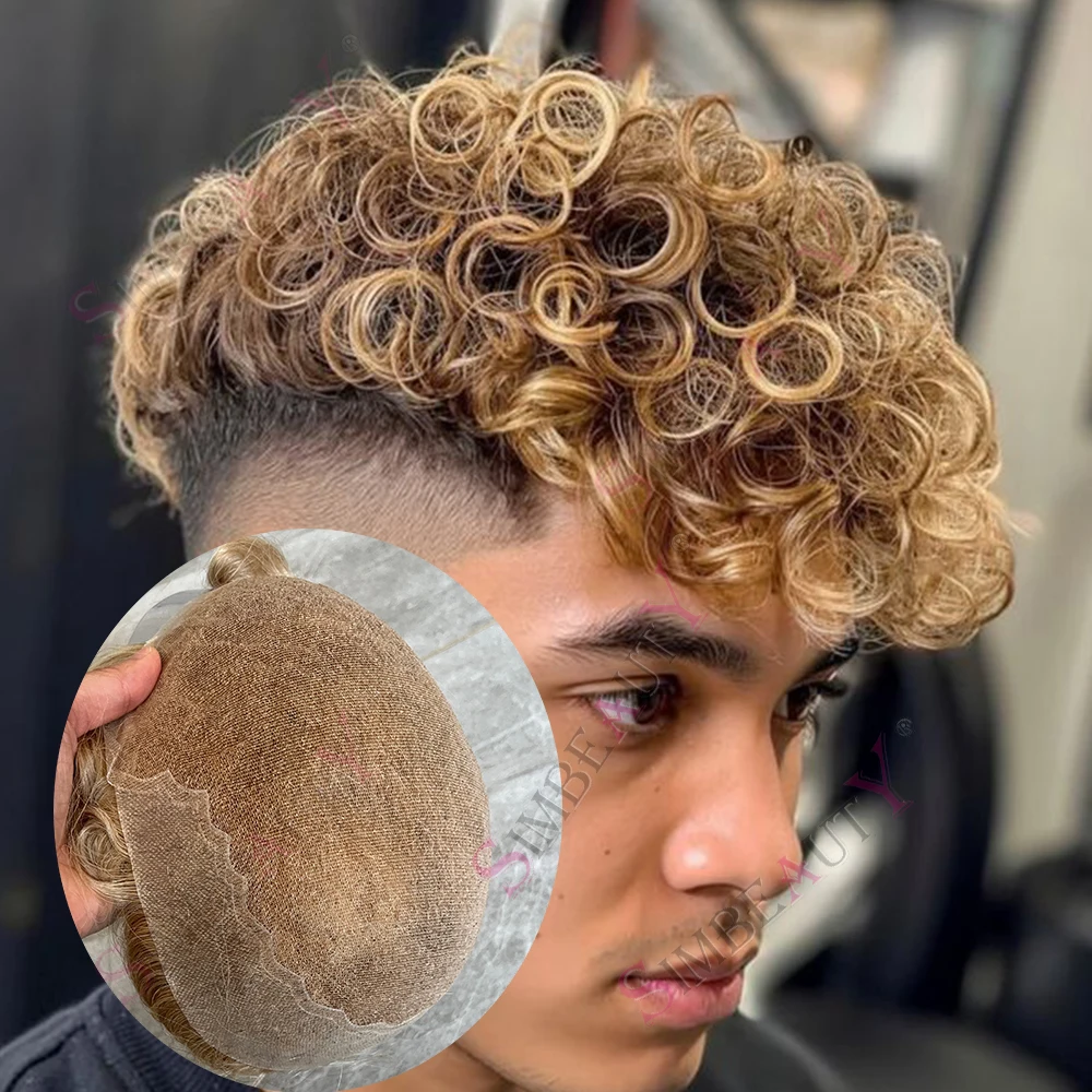 22r# Honey Blonde 20mm Curly Man Prosthesis 1B65 1b80Grey Black Durable Q6 Breathable Swiss Lace Front&Thin PU Human Hair Toupee
22r# Honey Blonde 20mm Curly Man Prosthesis 1B65 1b80Grey Black Durable Q6 Breathable Swiss Lace Front&Thin PU Human Hair Toupee