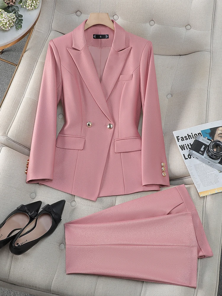 Fashion Office Ladies Blazer And Pant Suit Formal Apricot Pink Women Jacket Trouser Female Business Work Wear 2 Piece Set
Fashion Office Ladies Blazer And Pant Suit Formal Apricot Pink Women Jacket Trouser Female Business Work Wear 2 Piece Set