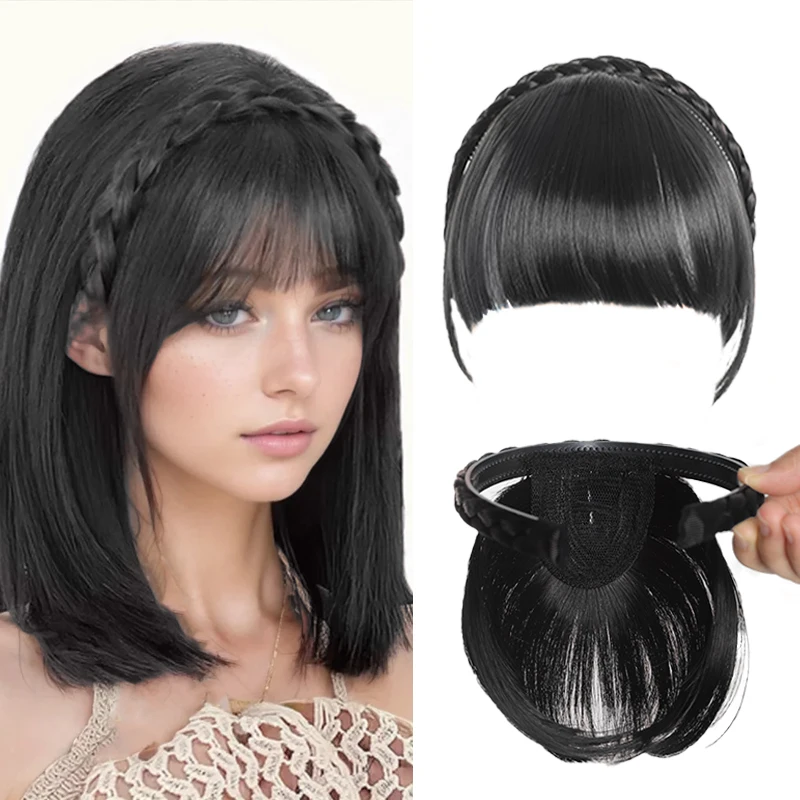 LUPU Fringe Fake Bangs Wig Synthetic Fake Hair with Braided Headband Natural Black Brown Bangs Hairpieces for Women Daily Wear
LUPU Fringe Fake Bangs Wig Synthetic Fake Hair with Braided Headband Natural Black Brown Bangs Hairpieces for Women Daily Wear