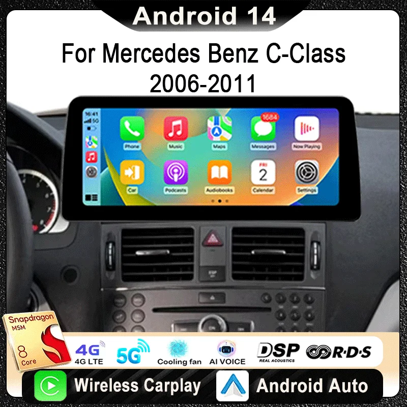 12.3 inch Screen For Mercedes Benz C-Class W204 S204 2006-2011 Car Radio Multimedia Video Player Navigation GPS wireless Carplay
12.3 inch Screen For Mercedes Benz C-Class W204 S204 2006-2011 Car Radio Multimedia Video Player Navigation GPS wireless Carplay