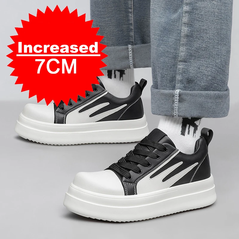 White Leather Sneakers with Thick Soles Elevator Men Shoes Outdoor Men Formal Shoes 7CM Invisible Inner Height Increasing Sports
White Leather Sneakers with Thick Soles Elevator Men Shoes Outdoor Men Formal Shoes 7CM Invisible Inner Height Increasing Sports