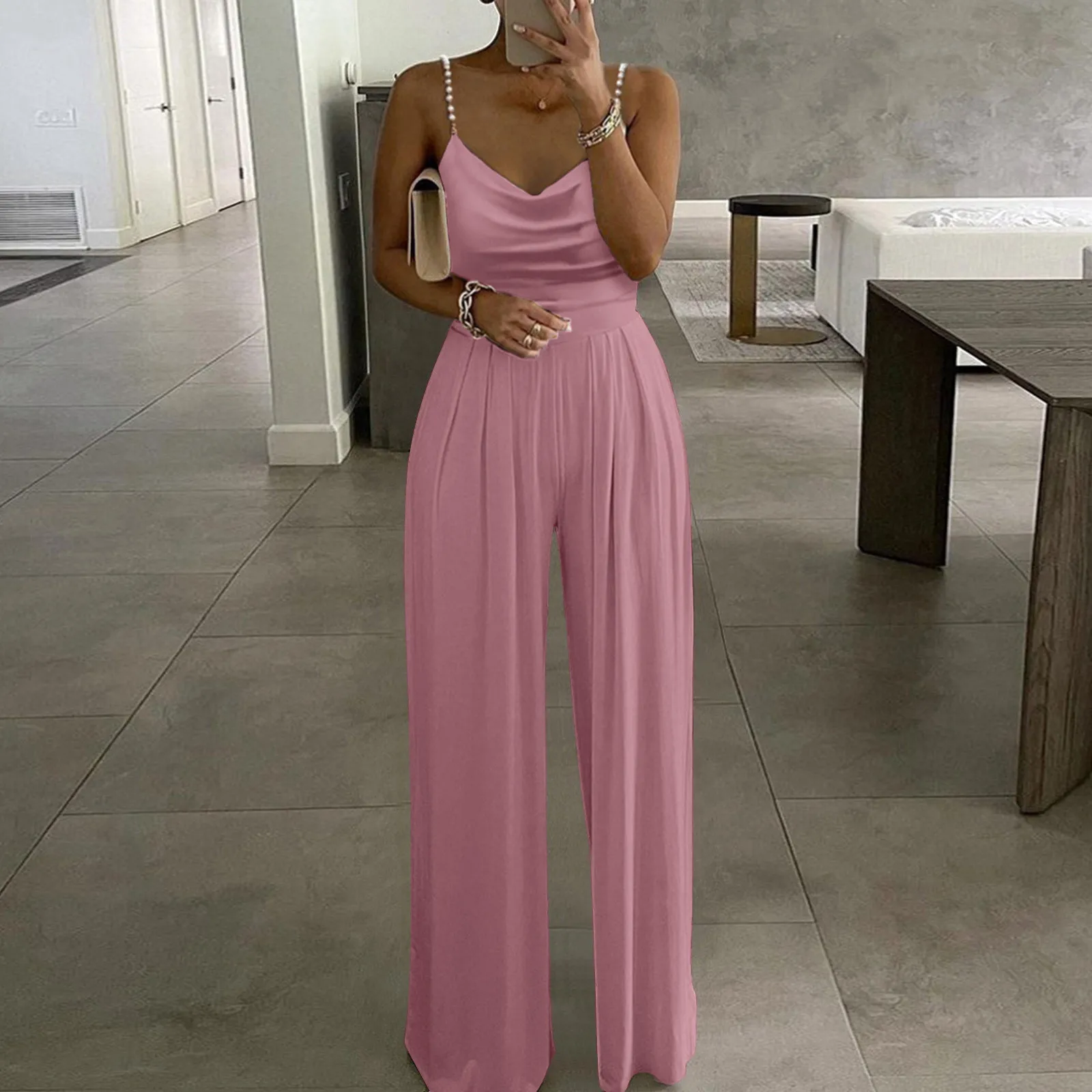 2024 Summer Women Fashion Sexy One Shoulder Club Romper Bodysuit Elegant Wide Leg Jumpsuit Office Lady Casual Suspender Jumpsuit
2024 Summer Women Fashion Sexy One Shoulder Club Romper Bodysuit Elegant Wide Leg Jumpsuit Office Lady Casual Suspender Jumpsuit