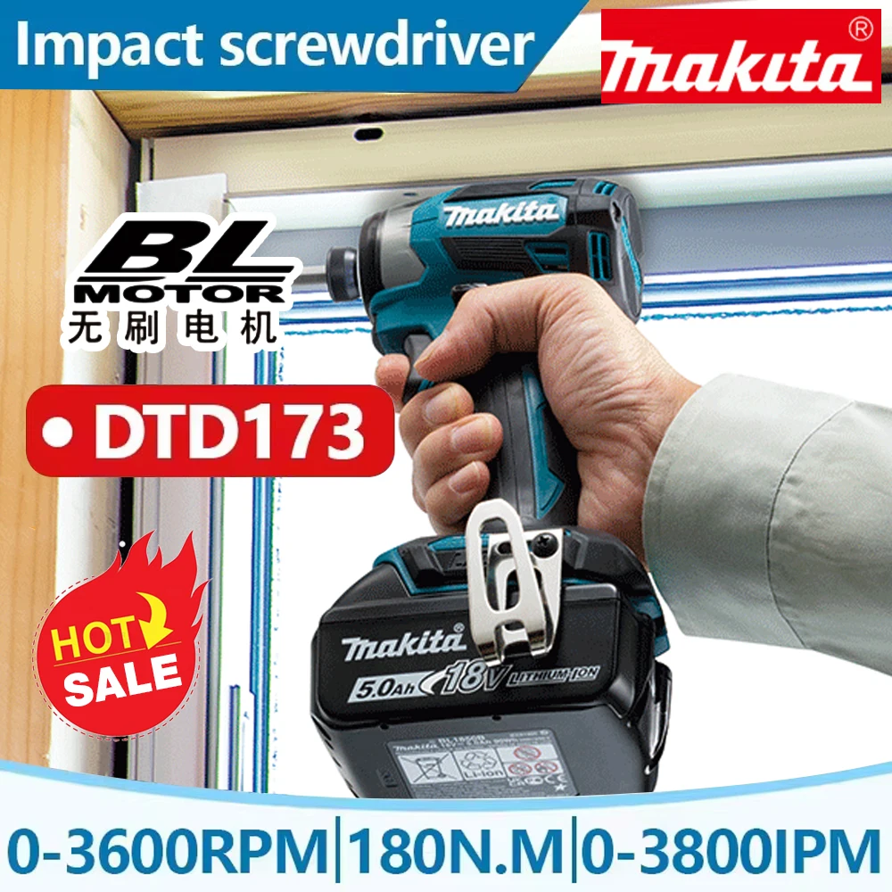 DTD173 Makita battery 1800rpm Brushless Electric screwdriver Impact Driver 180Nm Electric Drill Wood/Bolt/T-Mode For Makita 18V
DTD173 Makita battery 1800rpm Brushless Electric screwdriver Impact Driver 180Nm Electric Drill Wood/Bolt/T-Mode For Makita 18V
