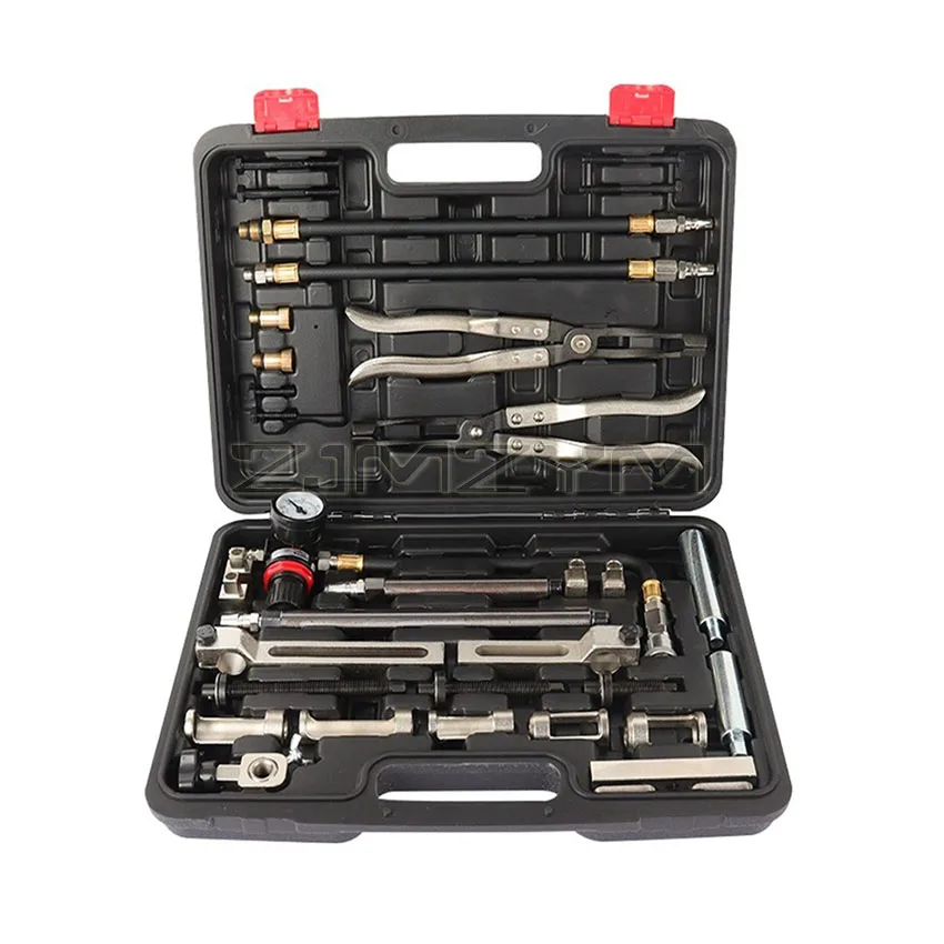 Kit herramientas para servicio culata: compresor resortes válvulas, herramienta extracción e instalación, herrami
Kit herramientas para servicio culata: compresor resortes válvulas, herramienta extracción e instalación, herrami