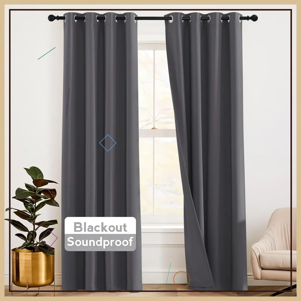 Blackout Curtains 84 inch - 3 Layers Noise Reducing Thermal Drapes for Living Room, 52x84 Gray, 1 Pair
Blackout Curtains 84 inch - 3 Layers Noise Reducing Thermal Drapes for Living Room, 52x84 Gray, 1 Pair