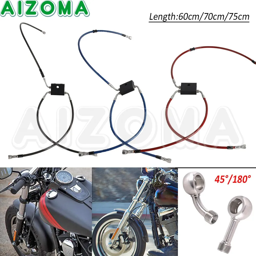 60CM 70CM 75CM Brake Hose Cable 45° 180° 0° Motorbike Brake Oil Pipe For Harley Dyna Fat Bob FXDF 2012-2017 Low Rider FXDL Steel
60CM 70CM 75CM Brake Hose Cable 45° 180° 0° Motorbike Brake Oil Pipe For Harley Dyna Fat Bob FXDF 2012-2017 Low Rider FXDL Steel