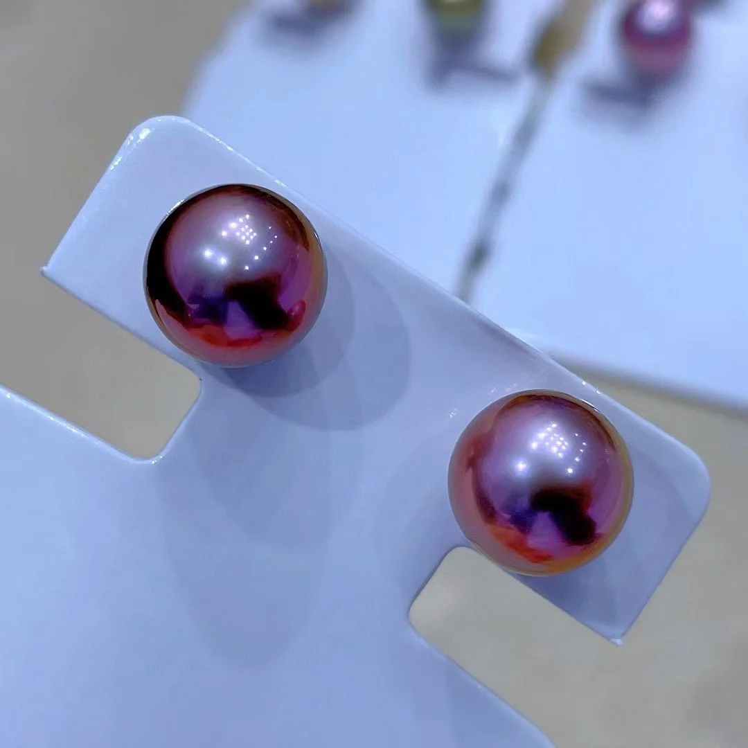 Beautiful Pearl AAAA9-10mm 10-11mm Natural South Sea Purple Round Pearl Earrings S925s
Beautiful Pearl AAAA9-10mm 10-11mm Natural South Sea Purple Round Pearl Earrings S925s