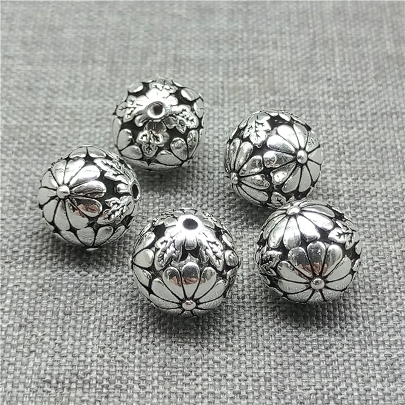 4pcs of 925 Sterling Silver Oxidized Sunflower Daisy Round Beads for Necklace Bracelet
4pcs of 925 Sterling Silver Oxidized Sunflower Daisy Round Beads for Necklace Bracelet