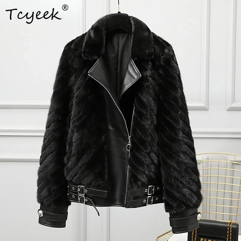 Tcyeek Natural Mink Fur Coat for Woman 2025 Black Clothes Woman Winter Coats Biker Style Woman Clothing High Quality Ropa Mujer
Tcyeek Natural Mink Fur Coat for Woman 2025 Black Clothes Woman Winter Coats Biker Style Woman Clothing High Quality Ropa Mujer