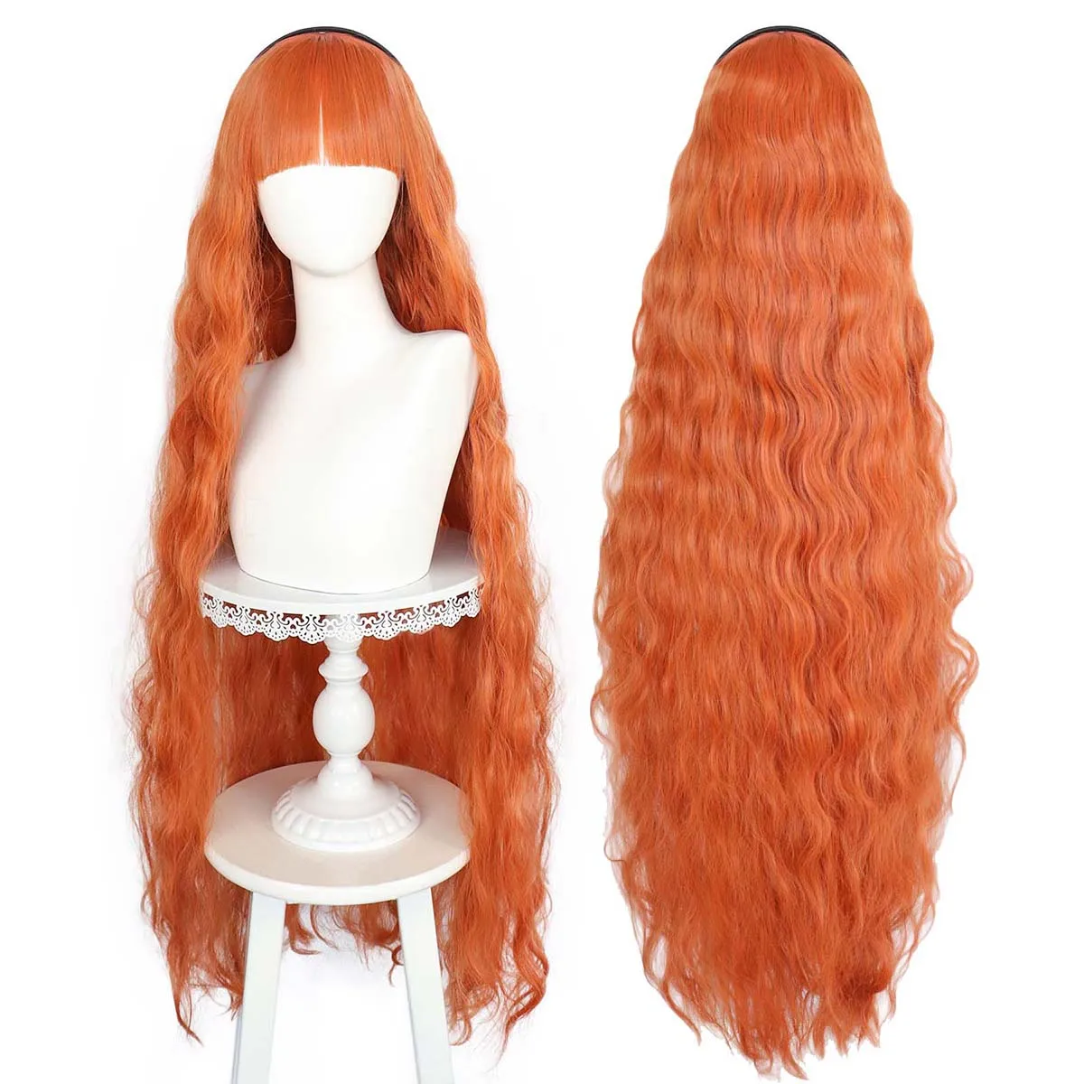 Women Halloween Dress Up 110cm Long Curly Black orange Silver White Gold Purple Synthetic Hair Wig
Women Halloween Dress Up 110cm Long Curly Black orange Silver White Gold Purple Synthetic Hair Wig