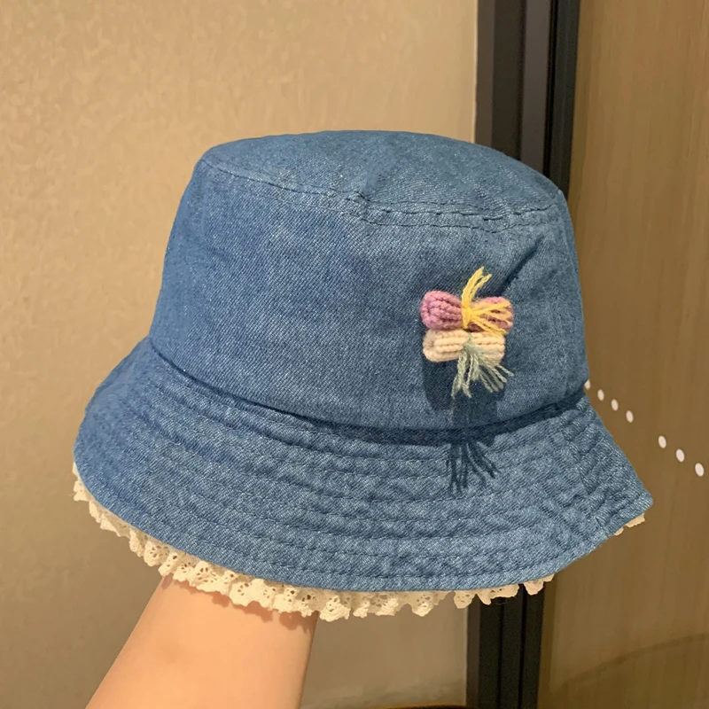 Women Girls Denim Bucket Hats Spring Summer Wide Brim White Lace Trim Sun Protection Cap for Outdoor Beach Fashion Fisherman Hat
Women Girls Denim Bucket Hats Spring Summer Wide Brim White Lace Trim Sun Protection Cap for Outdoor Beach Fashion Fisherman Hat