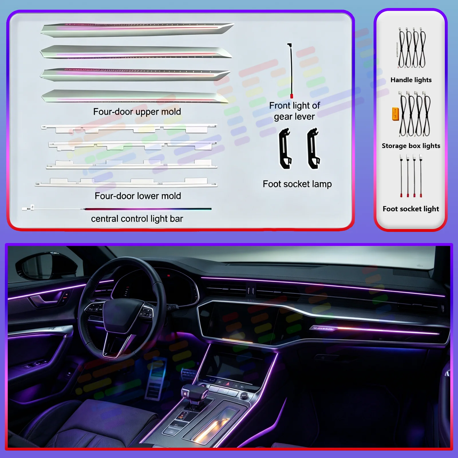 Ambient Light For Audi A3 8Y S3 RS3 2021-2025 Dashboard Decorative Air Vent LED Atmosphere Lamp illuminated Strips LED
Ambient Light For Audi A3 8Y S3 RS3 2021-2025 Dashboard Decorative Air Vent LED Atmosphere Lamp illuminated Strips LED
