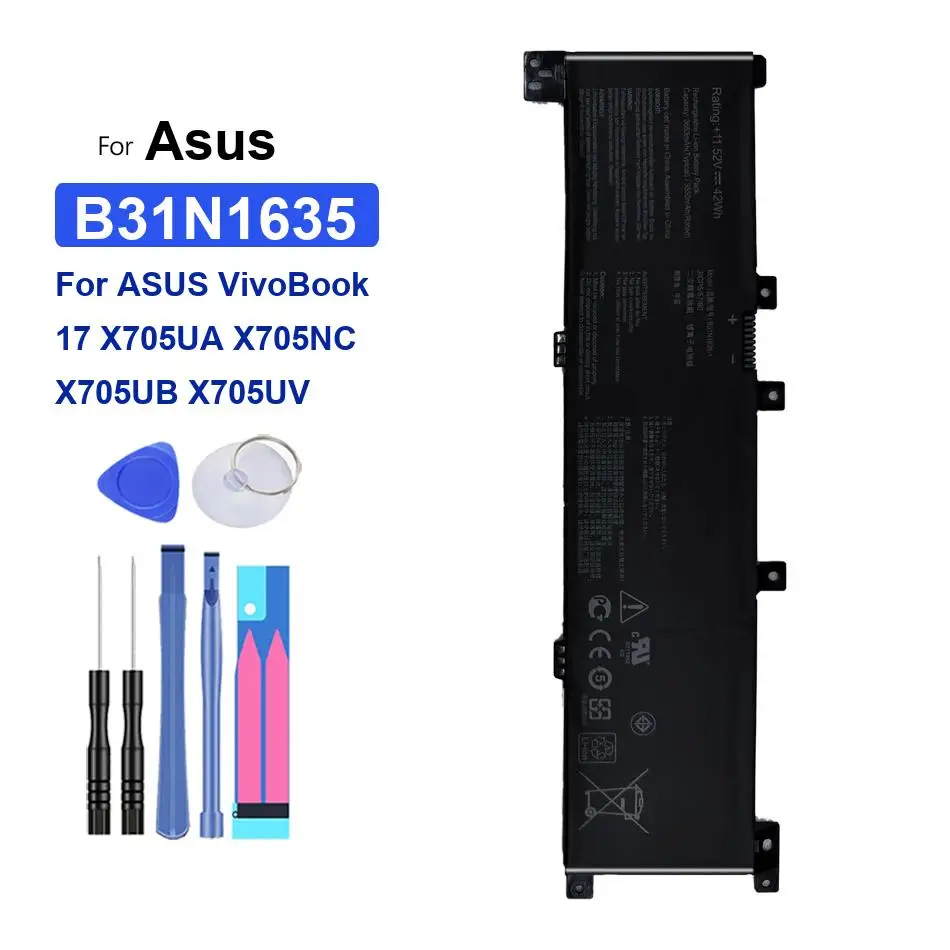 High Performance Laptop Battery For Asus Vivobook 17 X705UA X705NC X705UB X705UV B31N1635 3727mAh
High Performance Laptop Battery For Asus Vivobook 17 X705UA X705NC X705UB X705UV B31N1635 3727mAh