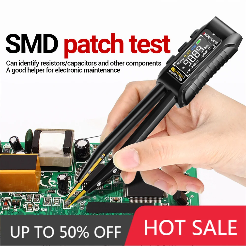 ANENG GN702 Digital LCR SMD ESR Tester Smart Tweezer Meter Resistance Capacitance Continuity Diode Test Measurement Tools Type-C
ANENG GN702 Digital LCR SMD ESR Tester Smart Tweezer Meter Resistance Capacitance Continuity Diode Test Measurement Tools Type-C