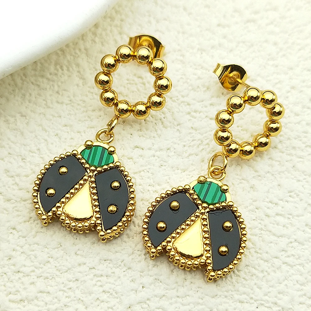 Little Ladybug Dangle Earrings For Women Girls Stainless Steel Enamel Lovely Insect Ear Studs Female Party Banquet Jewelry
Little Ladybug Dangle Earrings For Women Girls Stainless Steel Enamel Lovely Insect Ear Studs Female Party Banquet Jewelry 