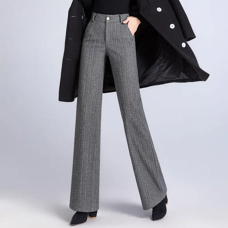 2023 Women Autumn Winter Elegant Fashion Woolen Flare Pants Female Solid High Waist Pants Ladies Loose Warm Trousers O588
2023 Women Autumn Winter Elegant Fashion Woolen Flare Pants Female Solid High Waist Pants Ladies Loose Warm Trousers O588