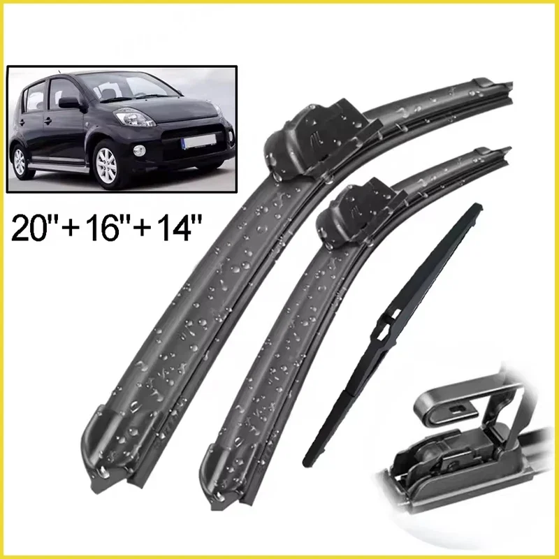 Wiper Front & Rear Wiper Blades Set Kit For Daihatsu Sirion MK2 2005 - 2012 Windshield Windscreen Window 20"+16"+14"
Wiper Front & Rear Wiper Blades Set Kit For Daihatsu Sirion MK2 2005 - 2012 Windshield Windscreen Window 20"+16"+14"