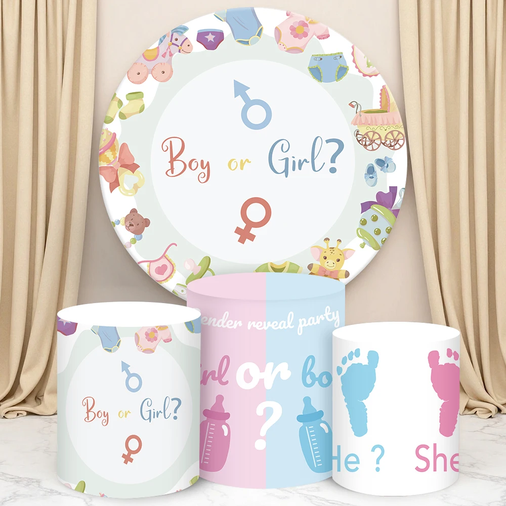 Gender Reveal Theme Round Cylinder Backdrop Cover Newborn Birthday Decor Baby Shower Photograph Background Cylinder Cake Cover
Gender Reveal Theme Round Cylinder Backdrop Cover Newborn Birthday Decor Baby Shower Photograph Background Cylinder Cake Cover