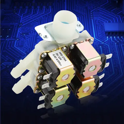 DC 12V DN20 G3/4" 1 in 4 out Plastic Electromagnetic Valve Normally Closed Water Drain Valve