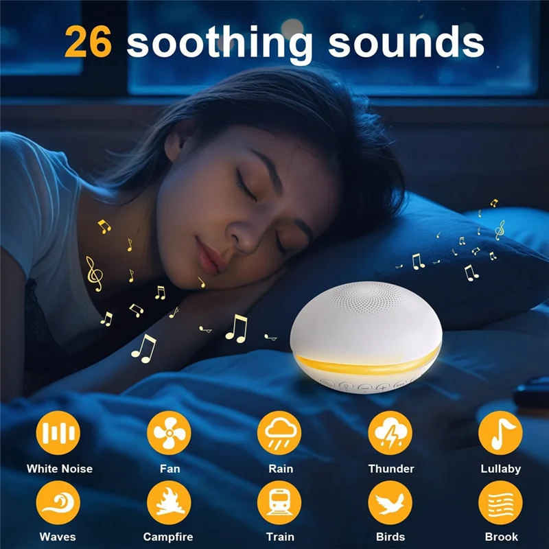 White Noise Machine Portable Sleep Sound Machine With26 Soothing Sounds Andnight Lights Sound Therapy Forhome, Travel
White Noise Machine Portable Sleep Sound Machine With26 Soothing Sounds Andnight Lights Sound Therapy Forhome, Travel