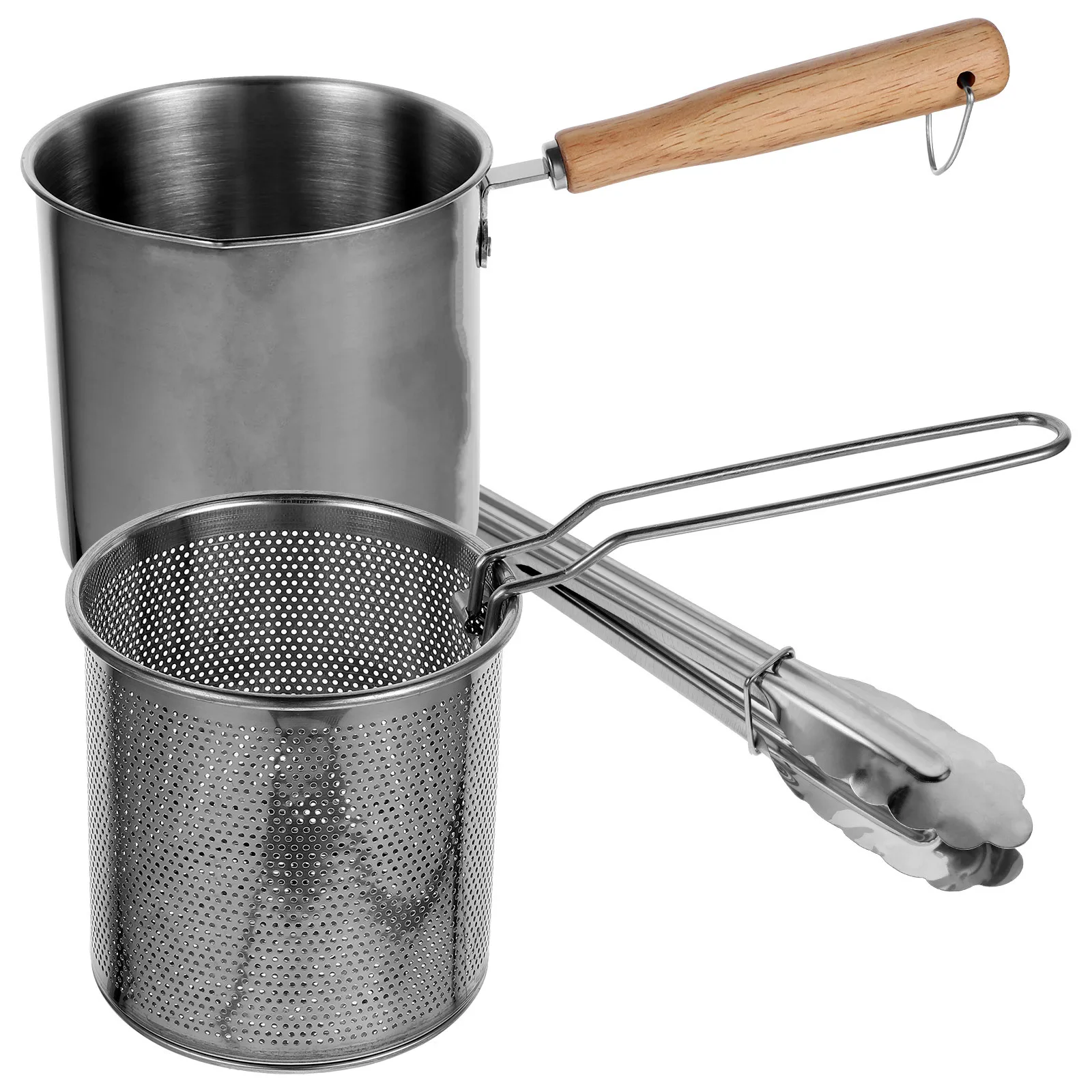 1Set 304 Stainless Steel Deep Frying Pot Reasonable Convenient for Home Kitchen Mini Deep Fryer with Food Tong
1Set 304 Stainless Steel Deep Frying Pot Reasonable Convenient for Home Kitchen Mini Deep Fryer with Food Tong