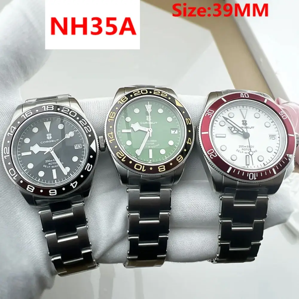 Luxury 39mm Corgeut NH35 Automatic Mechanical Watch for Men 200M Waterproof reloj Ceramic Sapphire Swimming Men's WristWatches
Luxury 39mm Corgeut NH35 Automatic Mechanical Watch for Men 200M Waterproof reloj Ceramic Sapphire Swimming Men's WristWatches