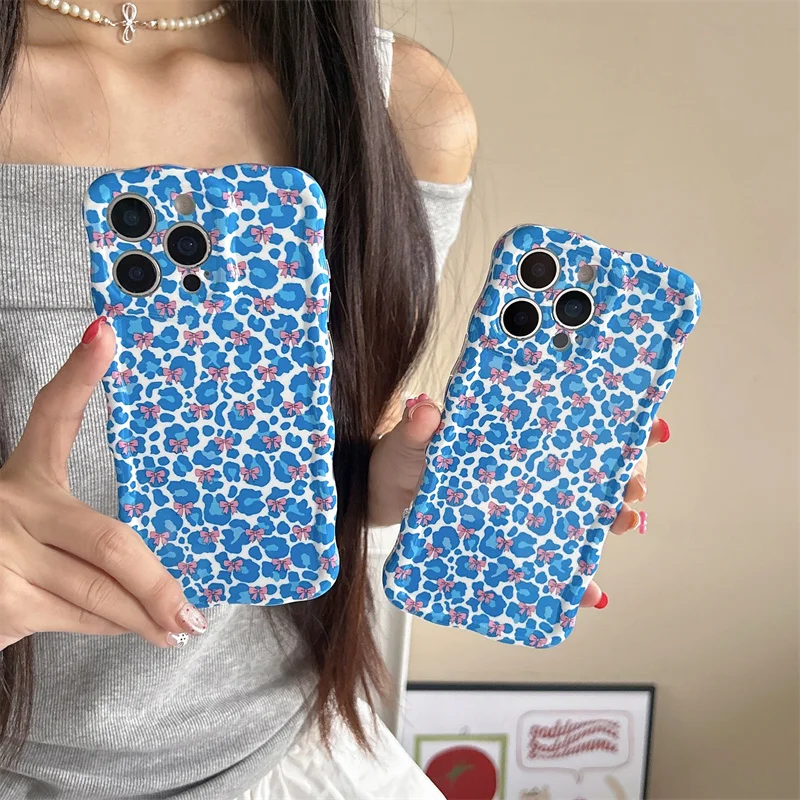 Fashion Bowknot Blue Leopard Print Phone Case For iPhone 16 Pro 15 14 13 Pro Max Cover Silicone Cute Protective Cases 16Pro Capa
Fashion Bowknot Blue Leopard Print Phone Case For iPhone 16 Pro 15 14 13 Pro Max Cover Silicone Cute Protective Cases 16Pro Capa