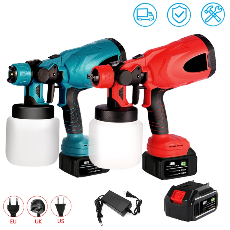 Cordless Electric Spray Gun Handheld High Power Electric Paint Sprayer Home DIY Easy Spraying Blue/Red For Makita 18V Battery
Cordless Electric Spray Gun Handheld High Power Electric Paint Sprayer Home DIY Easy Spraying Blue/Red For Makita 18V Battery