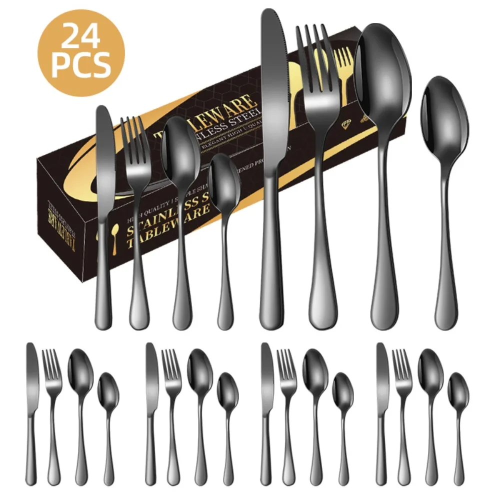 24PCS Commercial Stainless Steel Cutlery Set - Steak Knife Fork Dessert Spoon Restaurant Bulk
24PCS Commercial Stainless Steel Cutlery Set - Steak Knife Fork Dessert Spoon Restaurant Bulk