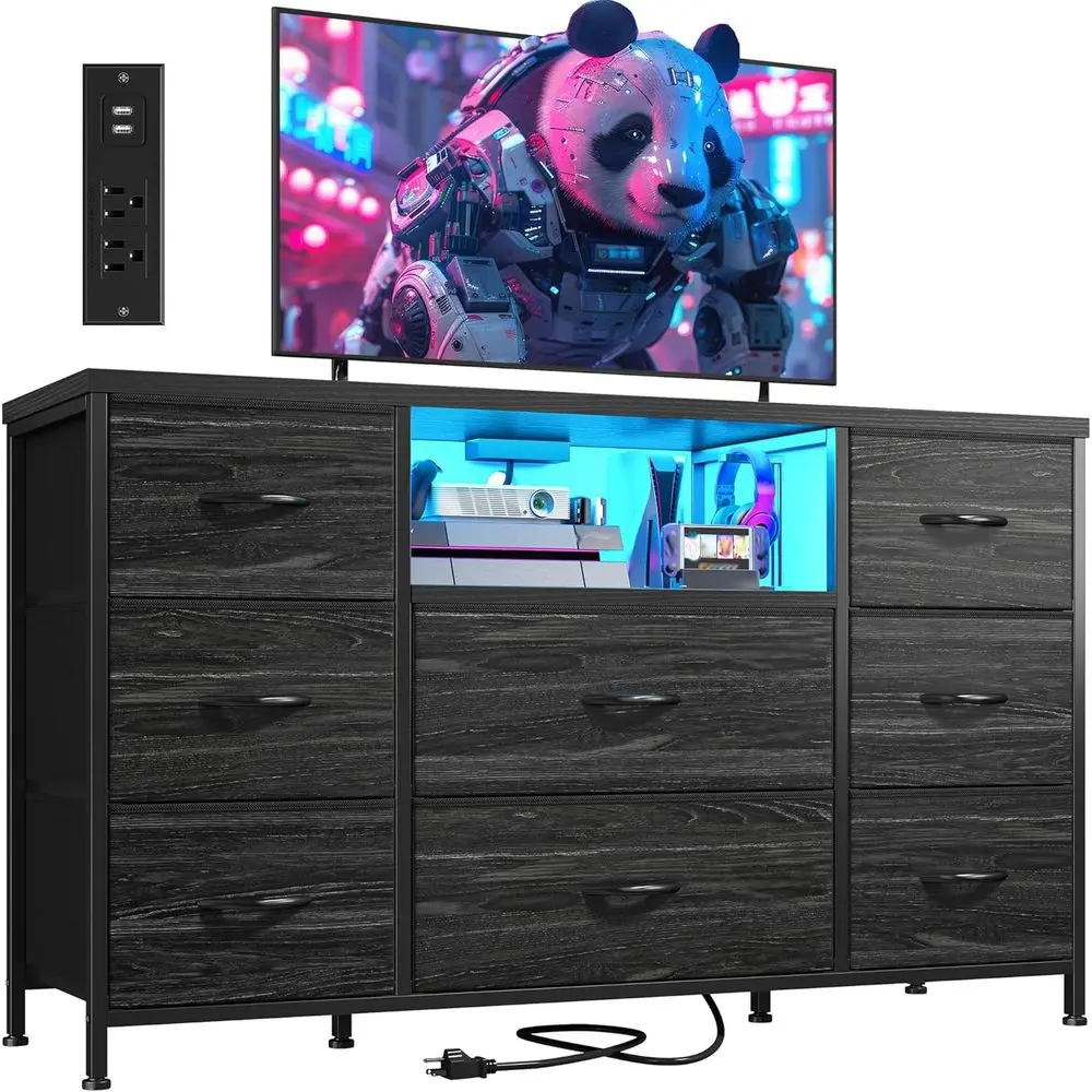 Contemporary TV Stand with LED Lights, Charging Dock, and Storage Solutions for Bedroom or Hallway
Contemporary TV Stand with LED Lights, Charging Dock, and Storage Solutions for Bedroom or Hallway