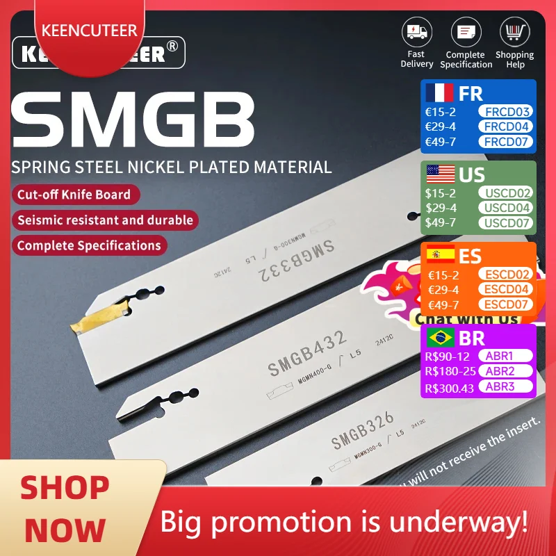 White SMGB SMBB Series Grooving Cut-Off Cutter Holder High-Quality SMGB26 SMGB32 MGMN/MGGN Series Insert Compatible
White SMGB SMBB Series Grooving Cut-Off Cutter Holder High-Quality SMGB26 SMGB32 MGMN/MGGN Series Insert Compatible