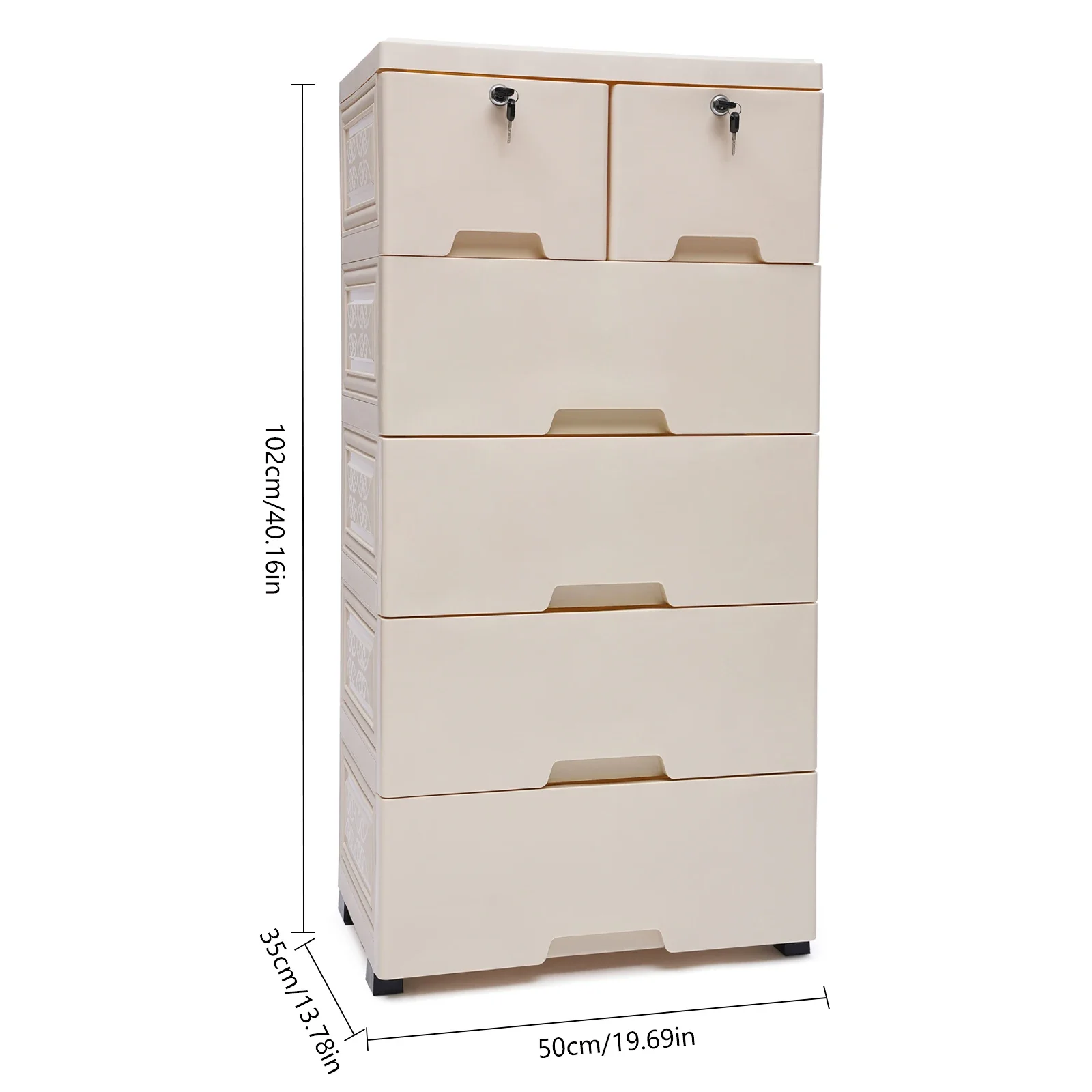 Drawer Storage Cabinet, 5-Layer 6-Drawer Storage Cabinet with Lock & Wheels, Storage Organizer for Clothes, Accessories, Toys
Drawer Storage Cabinet, 5-Layer 6-Drawer Storage Cabinet with Lock & Wheels, Storage Organizer for Clothes, Accessories, Toys