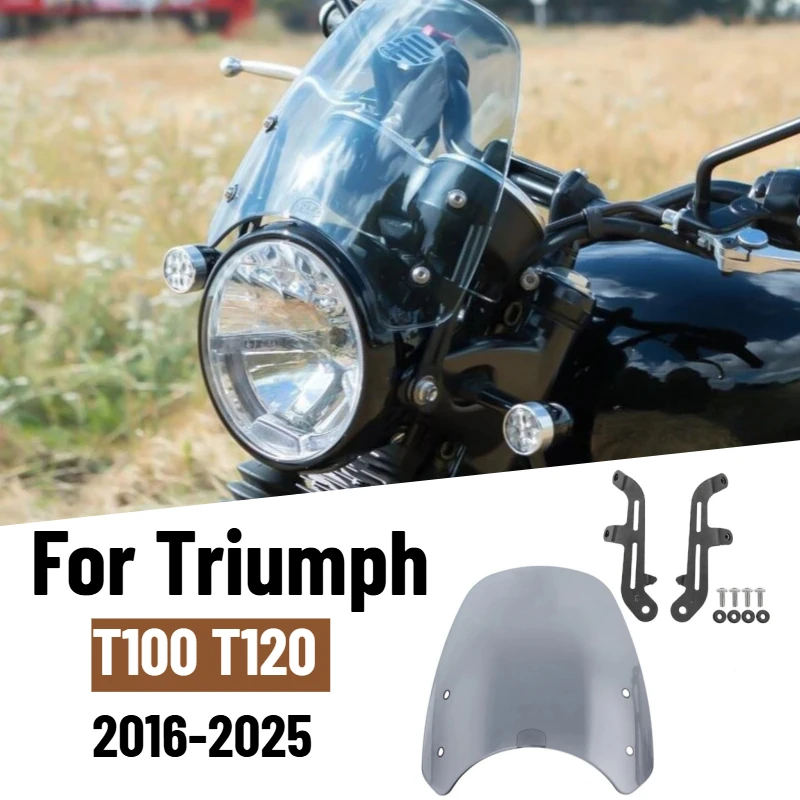 Windshield For Triumph T100 T120 2016-2025 Motorcycle Front Wind Deflector Windshield Windscreen Accessories T 120 T100 2024
Windshield For Triumph T100 T120 2016-2025 Motorcycle Front Wind Deflector Windshield Windscreen Accessories T 120 T100 2024