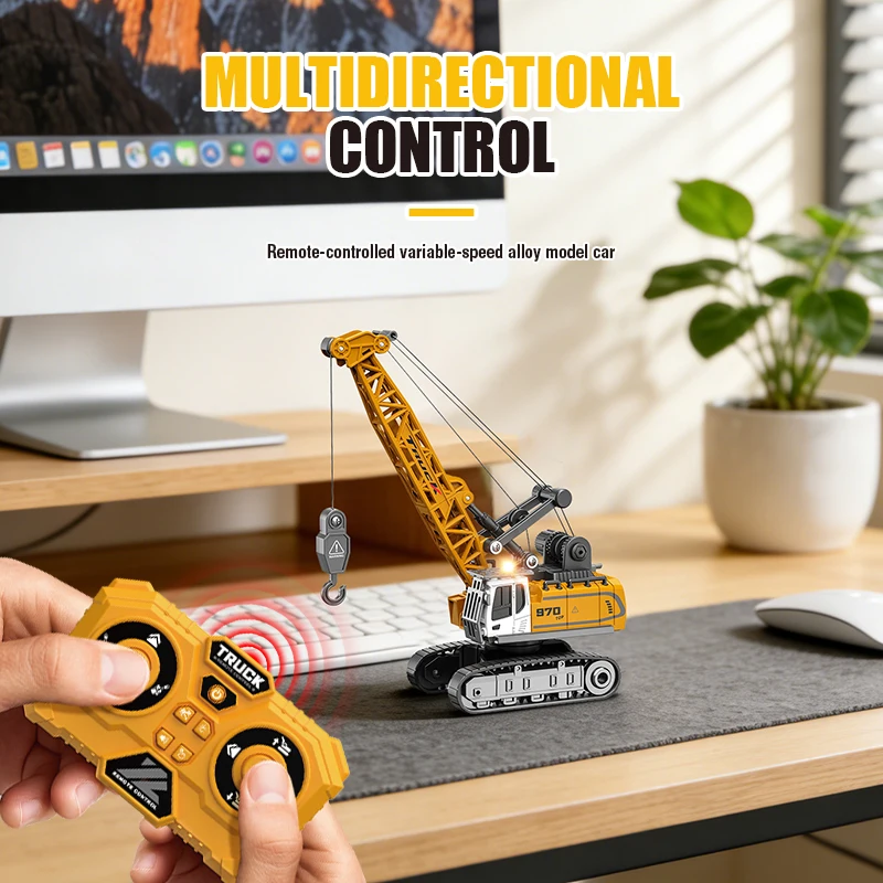1/64 Metal Remote Control Engineering Car Mining Crane Die-Cast Tabletop Play Display Model Desktop RC Vehicle Alloy Crane Toy
1/64 Metal Remote Control Engineering Car Mining Crane Die-Cast Tabletop Play Display Model Desktop RC Vehicle Alloy Crane Toy