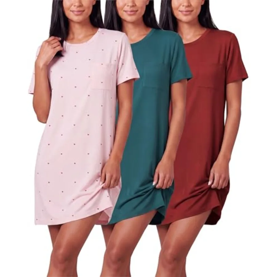 Real Essentials 3 Pack: Women's Short Sleeve Nightgown Dress Nightshirt Pajama Sleep Shirt Sleepwear Available In Plus
Real Essentials 3 Pack: Women's Short Sleeve Nightgown Dress Nightshirt Pajama Sleep Shirt Sleepwear Available In Plus