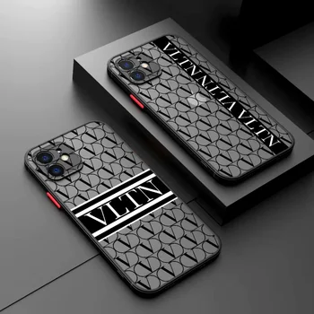Luxury Italy Brand V-VLTNS Phone Case For iPhone 16 15 14 13 12 11 Mini Pro Max X XR XSMax 7 8 Plus Matte Transparent Cover