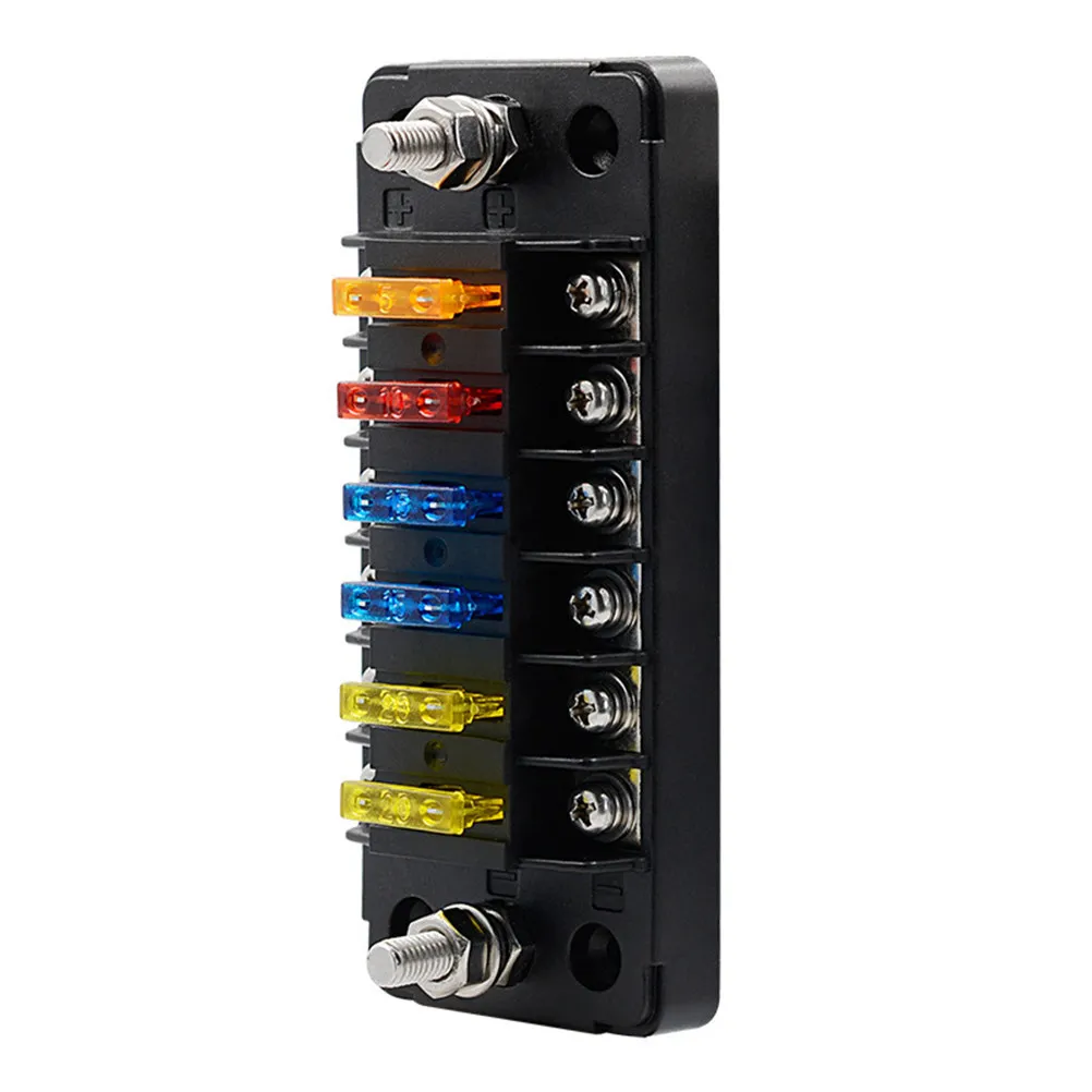 12pcs 6-Way Individual Box Car Fuse Holder With Tightening Screws Double Row Fuse Block For Cars Boats Buses Motorhomes Yachts
12pcs 6-Way Individual Box Car Fuse Holder With Tightening Screws Double Row Fuse Block For Cars Boats Buses Motorhomes Yachts